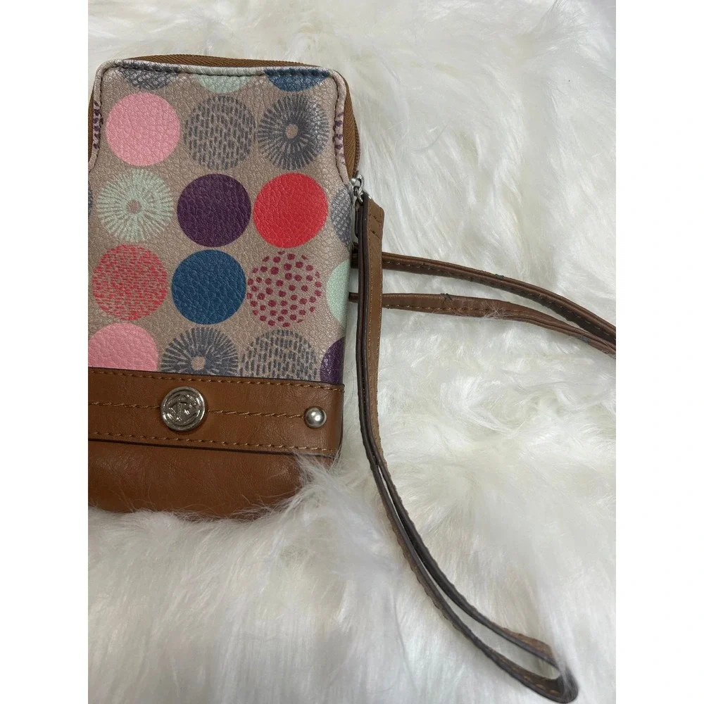 Relic Multi Color Circle Print Crossbody Cell Phone Wallet‎ Purse
